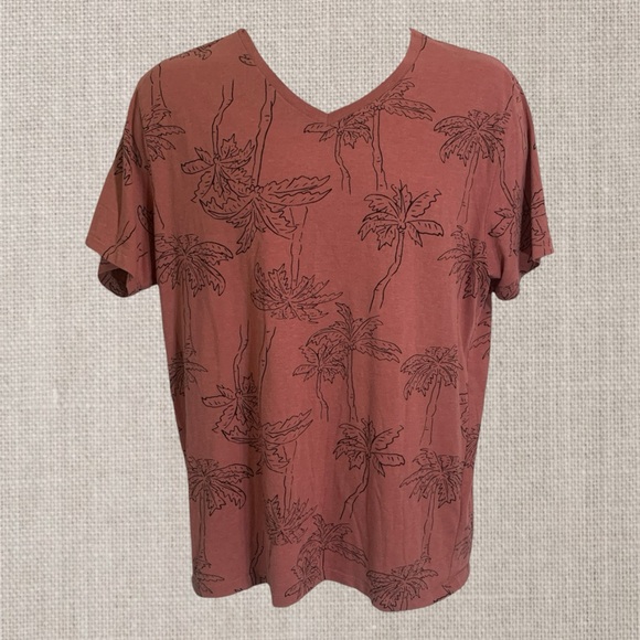 Old Navy Men Short Sleeve Perfect Fit T Shirt Palm Beach Pink Large Pre Owned - Picture 2 of 7